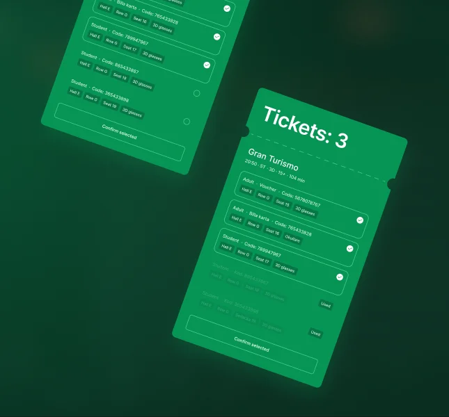 One ticket listing every seat, discount and code for a booking
