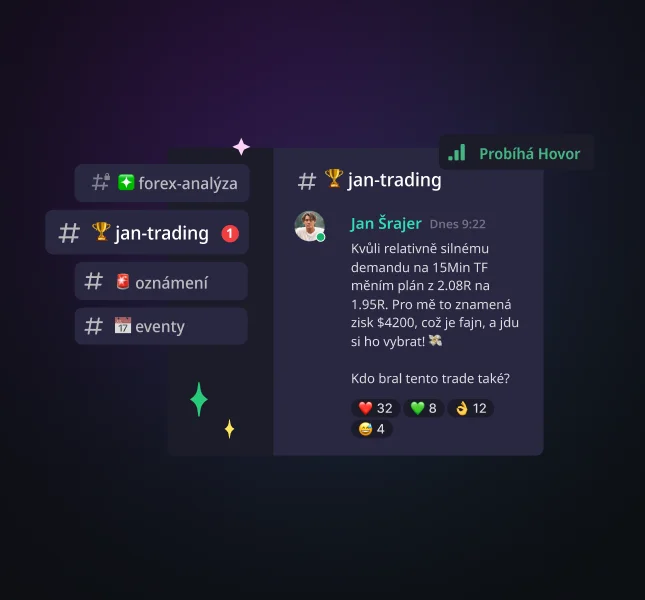The Funded Mind Discord — the jan-trading channel with a live trade update and reactions
